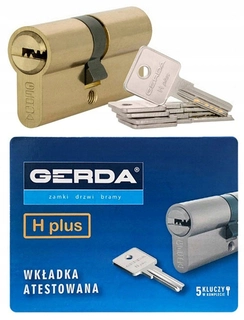 Zámok na dvere -  Vložte Gerda H plus mosadz 30/40