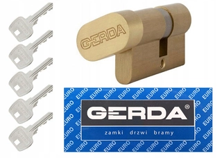 Zámok na dvere -  Gerda wke1 vložte s mosadzným gombom 5 kľúče 45/45G
