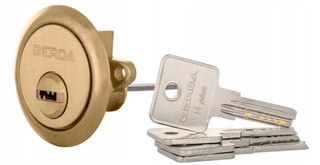 Zámok na dvere -  Lock Vložte Top T1 Brass Rim H plus gerda