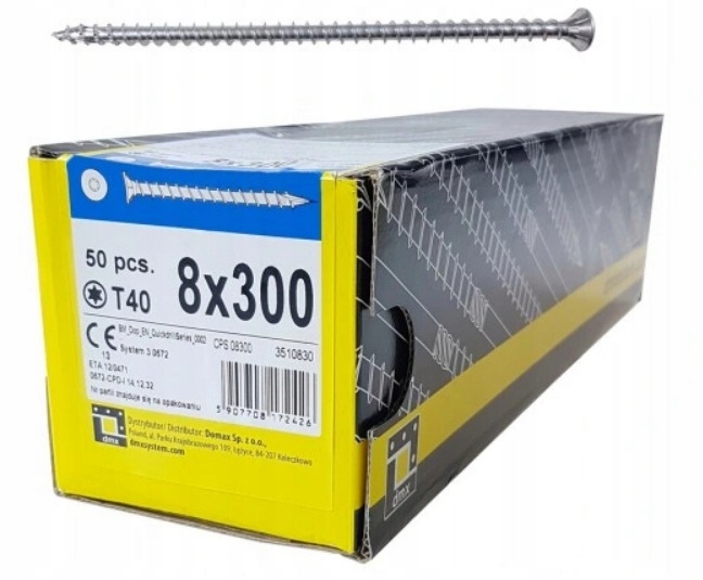 Domax skrutky do dreva 8 x 300 mm 50 ks.