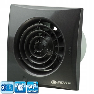 Ventilátor - Prieduchy Utíšte Higrotimer ventilátora 100 mm, čierny.