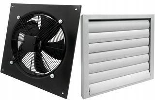 Ventilátor - Priemyselný výfukový ventilátor 350 mm + uzávierka