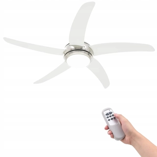 Ventilátor - Stropný ventilátor s lampou, 128 cm, biela