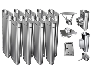 OVÁLNA komínová vložka 1 mm 100x240 9,5 m rm 10x24