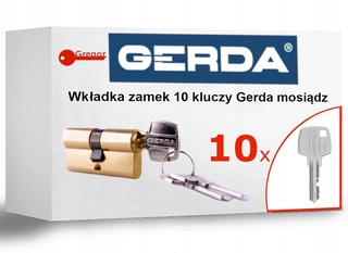 Zámok na dvere - Vložte hrad 40/40 + 10 klávesov Gerda Brass WKE1