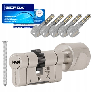 Zámok na dvere -  Zubená vložka s gombíkmi G45/35 Nikiel KL6 Gerda Psx