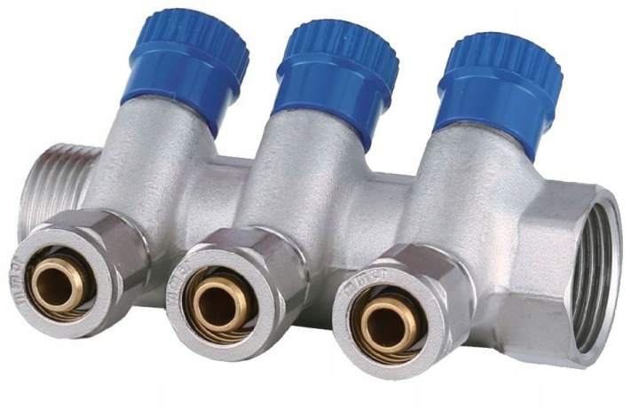 Rozdeľovač PEX 16×2 mm 3 okruhy | 1" | Mosadzný | X-HOME