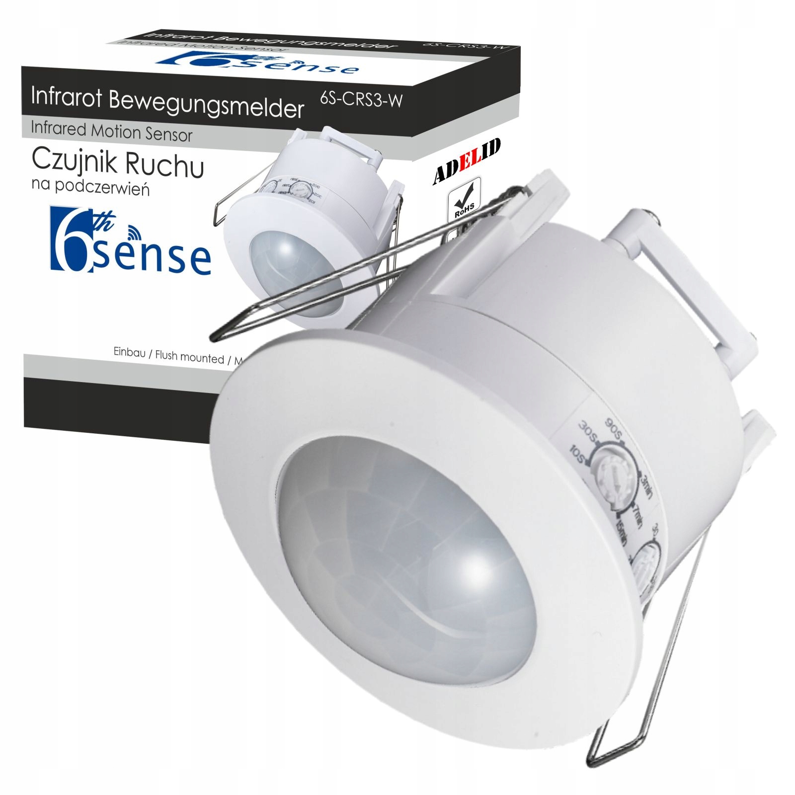 Jediný časový spínač 6TH Sense biely 6S-CRS3-W 6thSENSE PIR SENSOR