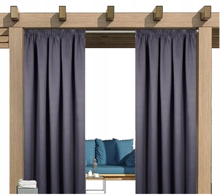 Záhradný stan, pavilon - Záhradné závesy Sylmar polyester sivý 155x200 cm