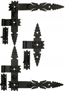 Dekoratívny kovaný uhlový pánt pre dvere 400x300 mm 6el