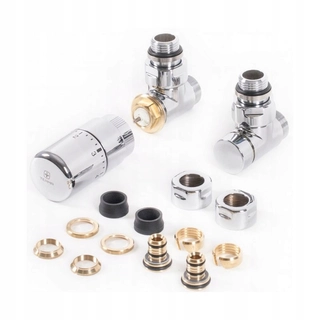 Hlavica, ventíl - Uhol Kit Termostatické Chrome Terma