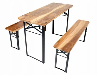Záhradný nábytok - Sada pivného stola + 2 záhradná lavica 120 cm