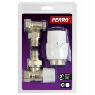 Hlavica, ventíl - TERMOSTATICKÁ SADA FERRO HLAVA + ÚHELNÉ VENTILY