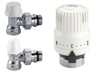 Hlavica, ventíl - Uhlový 1/2, Caleffi termostatický kit