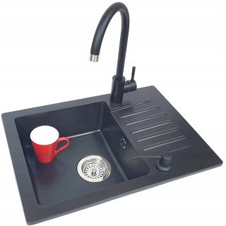 Kuchynský drez - Žulový drez Set + batérie + Dispenser Dozer