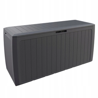 Záhradný nábytok - Záhradný box, kufor, úložný priestor na vankúš, plast, 290L, antracit