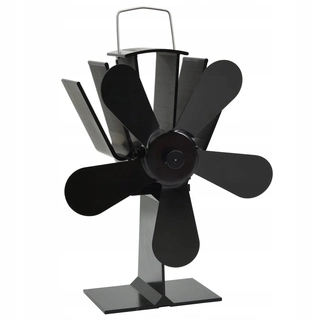 Tepelne-poháňal krb ventilátor, 5 čepieľok,