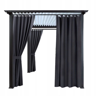 Predajný stan, altánok - Záves na terasu s VELCRO do záhrady, tmavošedý 155x240