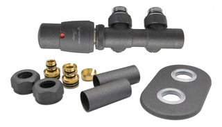 Hlavica, ventíl - Rohový ventil PEX TWINS DUO 50 mm Anthracite Left
