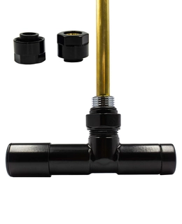Hlavica, ventíl - REG Uholový ventil. Unico Black Mat 50mm + CU15 vľavo