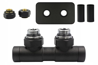 Hlavica, ventíl - Ventil Odcin dvojčatá 50mm Black Str + ConnekKpex + Rosettes