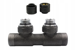 Hlavica, ventíl - TWINS antracit 50MM + CU 15 mm Uzatvárací ventil
