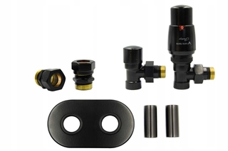 Hlavica, ventíl - TERMO ventil Royal Angle Black Mat AIO Cu Rozet.