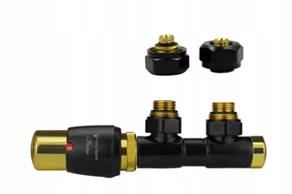 Hlavica, ventíl - Termo Twins Black Mat / Golden Left Pex