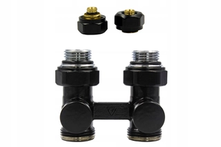 Hlavica, ventíl - Jednoduché Premium Black Mat + Pex16mm Connection Set