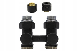 Hlavica, ventíl - Jednoduché Premium Black Str + CU15mm Connection Set