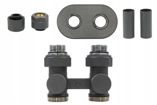 Hlavica, ventíl - Jednoduché Premium Connection Set Graphite Str + Cu + Race