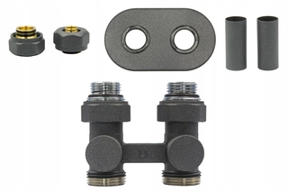 Hlavica, ventíl - Jednoduché Premium Connection Set Graphite Str + Pex + pomlčka