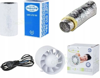 Ventilátor - Airroxy Tichý 125mm 165m3 vetranie set