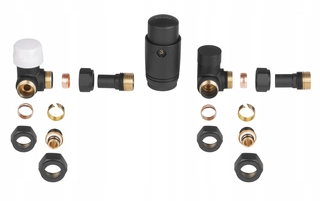 Hlavica, ventíl - Set termostatický ventil Axial black Invena