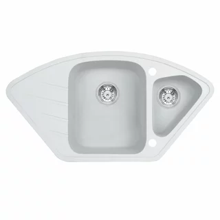 Kuchynský drez - Žulový drez Monaco White ŚMIGIELSKI