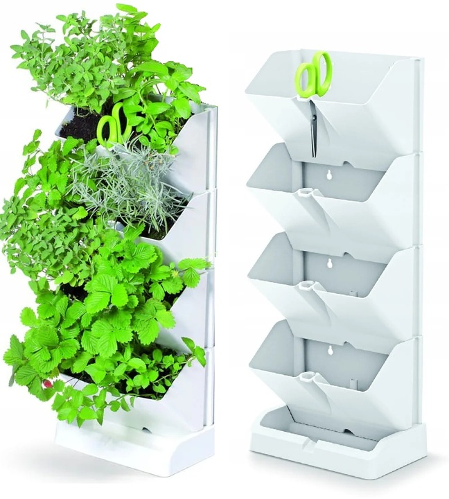 Kvetináč Prosperplast 19,5 cm x 11,4 x 47,5 cm plastový biely