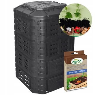 Kompostér do záhrady - 1-komorový kompostér Patrol group 1120 l čierny + Organické, prírodné hnojivo Your Garden granulát 0,1 kg
