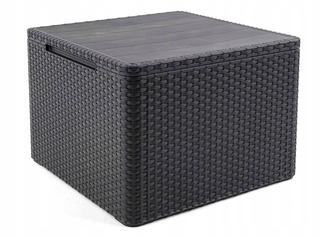 Záhradný úložný box - Plastový záhradný box, 110 l, sivý