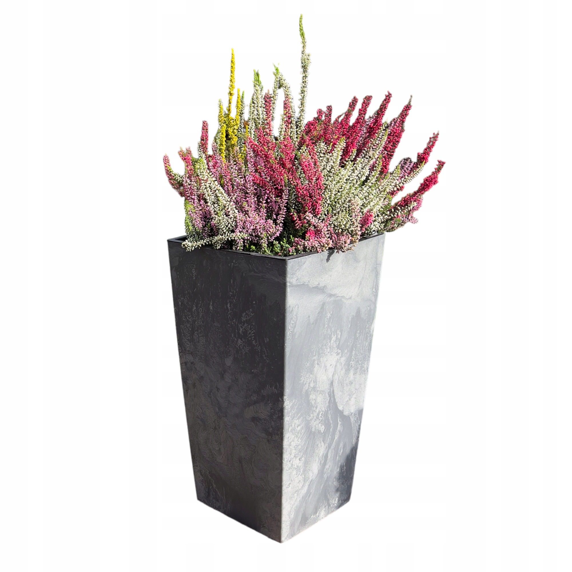 Kvetináč Valle Verde 33 cm x 33 x 60 cm plastový odtieň sivej a striebornej