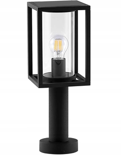 Svetelný stĺp do záhrady - Obdĺžnikový stĺp osvetlenia SuperLED E27 50 cm čierny