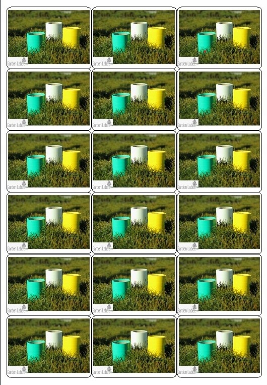 Záhradnícke štítky samolepiace 65x47,5 mm pre laserové tlačiarne 180 ks.