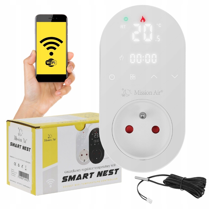Zásuvkový regulátor teploty TIMER WiFi SMART