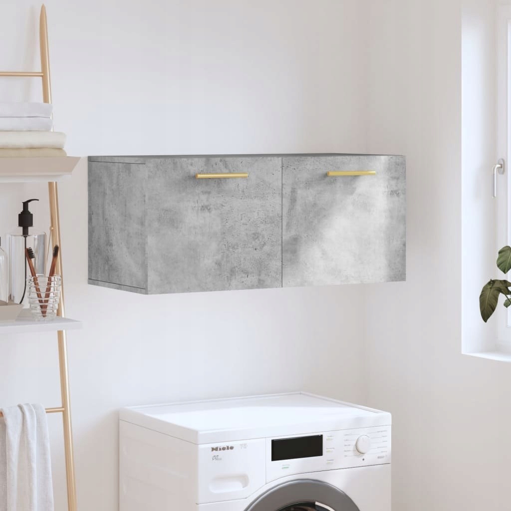 Nástenná skrinka, betónovo sivá, 80 × 36,5 × 35 cm