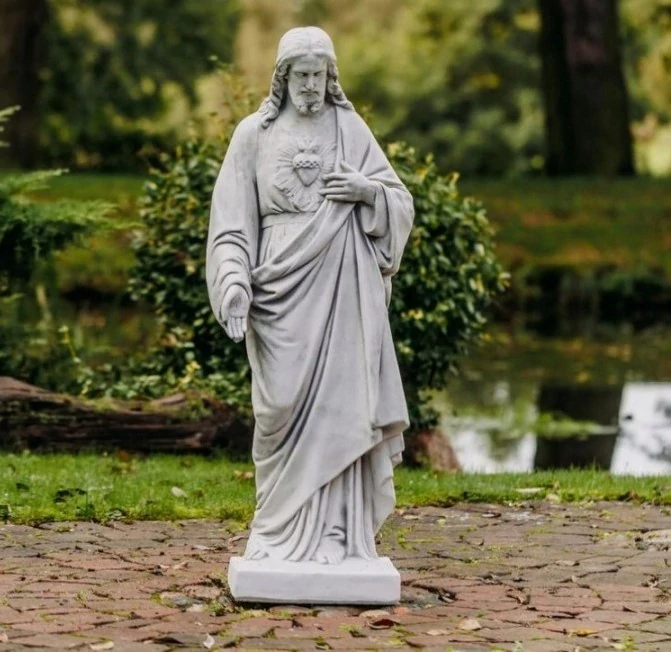 Betónová socha Ježiša XXL 115 cm – veľká záhradná sakrálna figúra z mrazuvzdorného betónu…