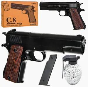 Replika pištole M1911+Granát 800 ks BB guličiek VYPR