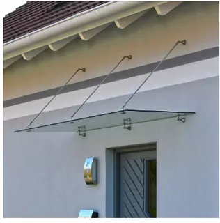 Strieška nad vchodové dvere - Sklenená strecha nad dverami je 200 cm x 90 cm