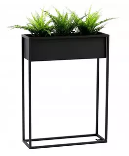 Kovový kvetináč LOFT 80x60x21 cm ČIERNY VYPR