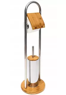 Stojan na toaletný papier + kefa BAMBUS