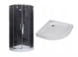 Rohový sprchový kút 70x70 - číry s vaničkou