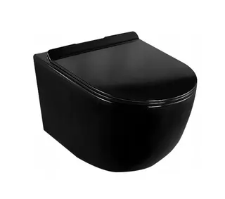 WC Misa čierna s doskou MODERN lesklá